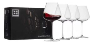 Burgundy red wine glasses of premium crystal