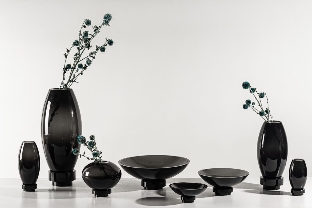RUDAL modern design black glass vases