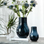 dark blue glass design scandinavian vase belgian brand luxury